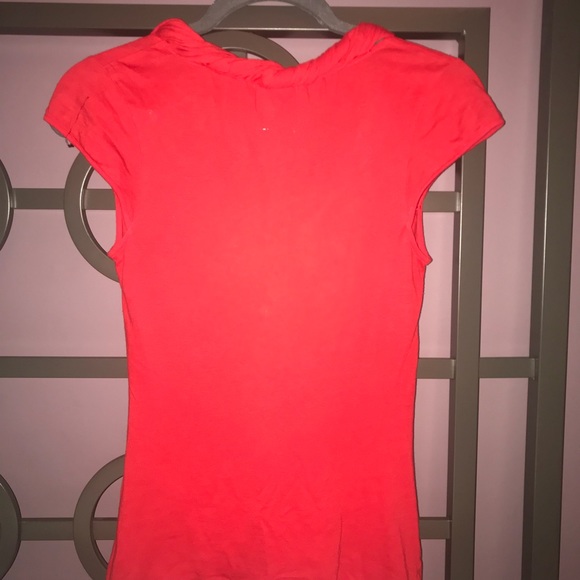Bright red knotted detail cap sleeve blouse - Picture 5 of 5